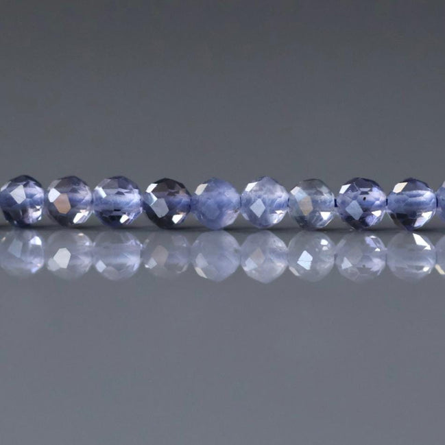3mm AAA Iolite Micro Faceted Beads Genuine Beads 15" Sparkly Gemstone Beads Beading Crafter Gift