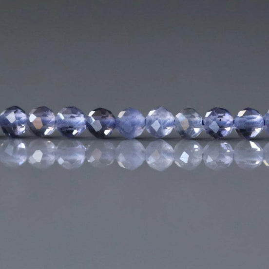 3mm Iolite Beads – Faceted Round Micro Gemstone 15" Strand
