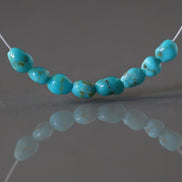 3mm Natural Kingman Arizona Turquoise Beads Nuggets Smooth 8 Pcs Gemstone Beads DIY Jewelry Making December Birthstone