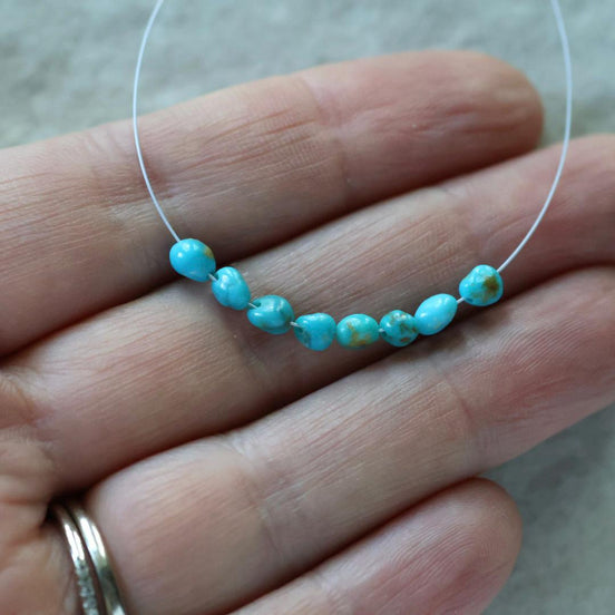 3mm Kingman Arizona Turquoise Beads – Smooth Tiny Nuggets Natural Gemstone