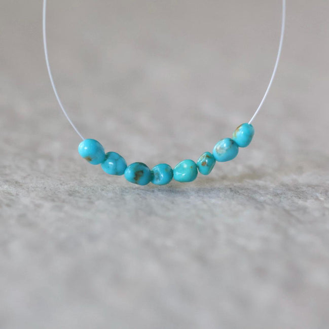 3mm Kingman Arizona Turquoise Beads – Smooth Tiny Nuggets Natural Gemstone