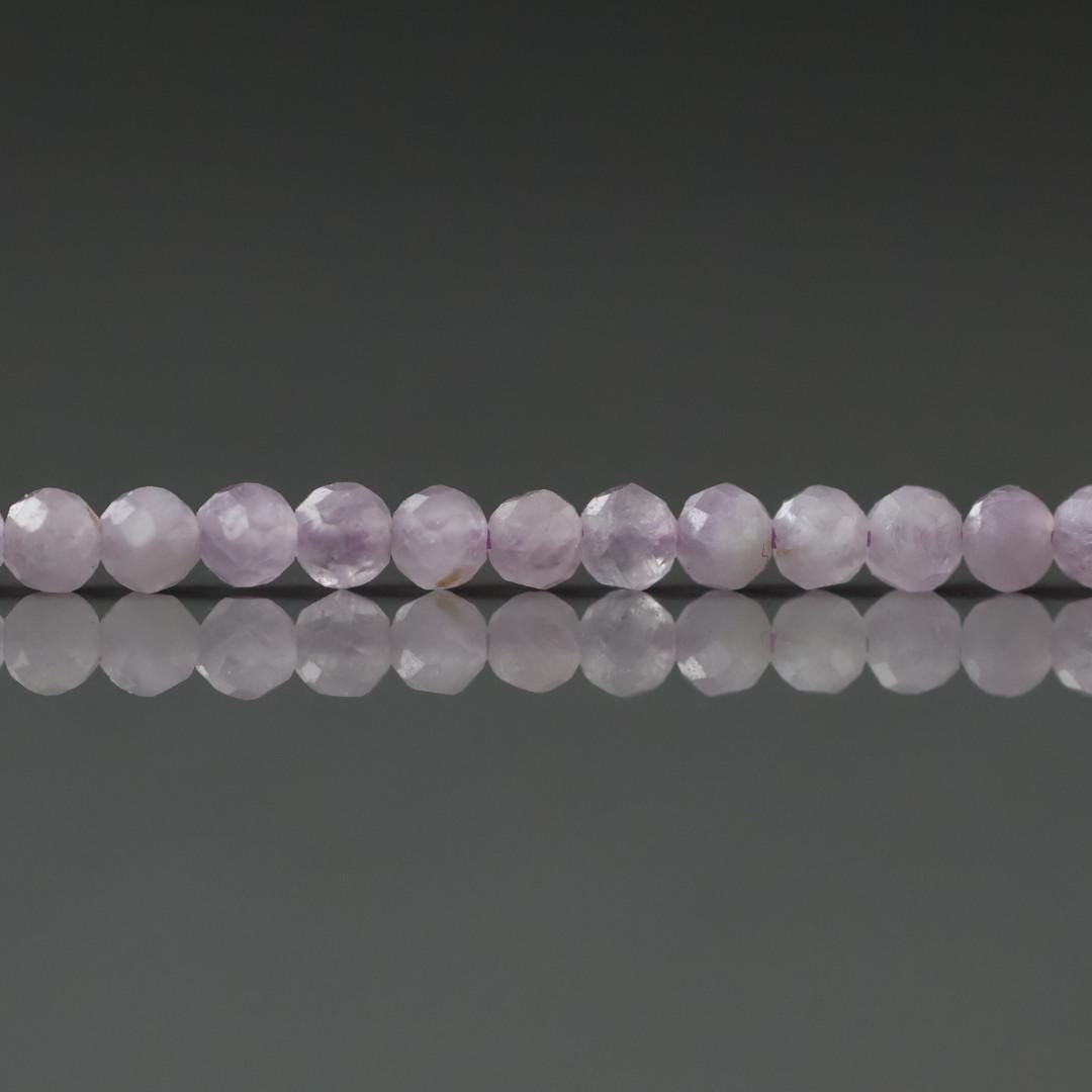 3mm AAA Kunzite Micro Faceted Beads Genuine Lilac Kunzite Beads 15" Sparkly Gemstone Beads for Jewelry Making