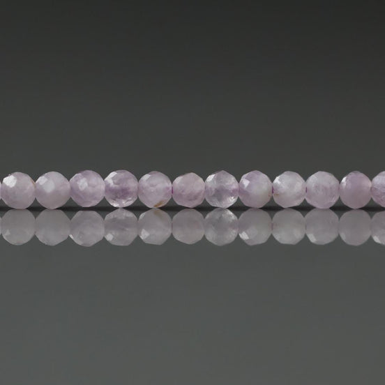 3mm AAA Kunzite Micro Faceted Beads Genuine Lilac Kunzite Beads 15" Sparkly Gemstone Beads for Jewelry Making