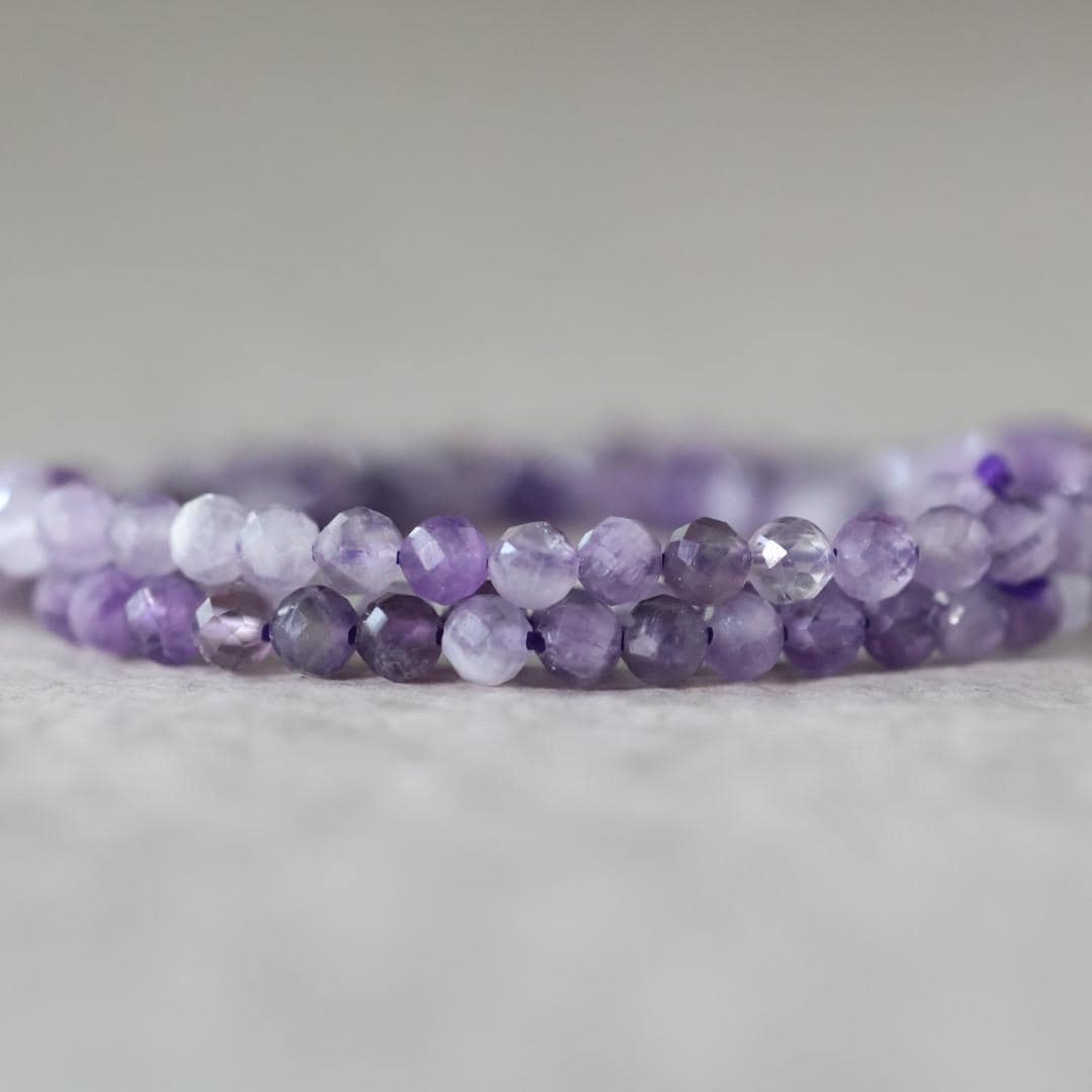 3mm Lace Amethyst Beads ‚Äì Faceted Round Micro Gemstone 15" Strand