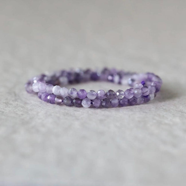 3mm Lace Amethyst Beads ‚Äì Faceted Round Micro Gemstone 15" Strand