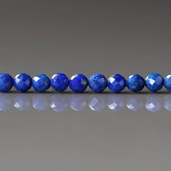 3mm Lapis Lazuli Faceted Beads 15" Selected Light Blue Lapis Gemstone Beads for Jewelry Making Beading Craft Gift Beads September Birthstone