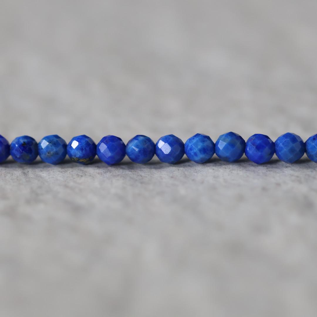 3mm Lapis Lazuli Beads ‚Äì Faceted Round Micro Gemstone 15" Strand