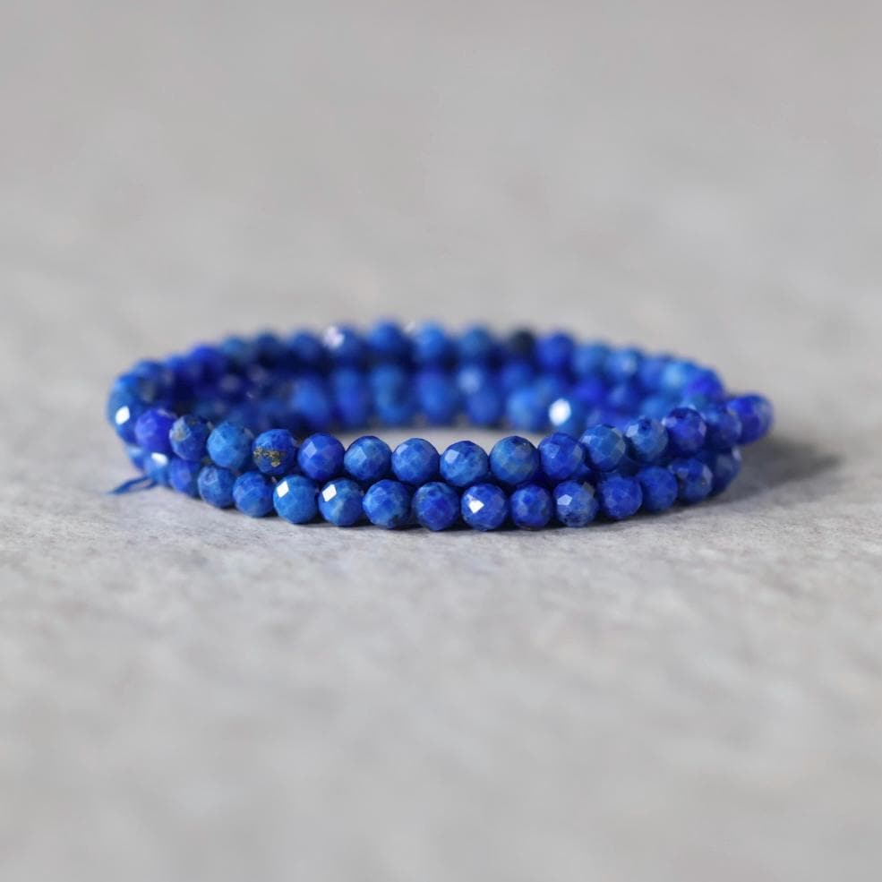 3mm Lapis Lazuli Beads ‚Äì Faceted Round Micro Gemstone 15" Strand