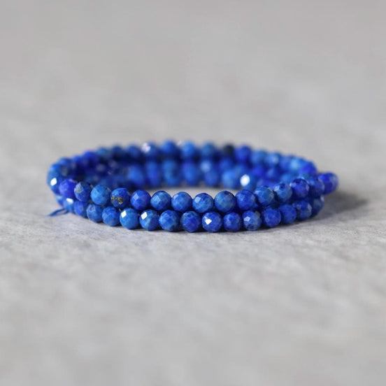 3mm Lapis Lazuli Beads ‚Äì Faceted Round Micro Gemstone 15" Strand