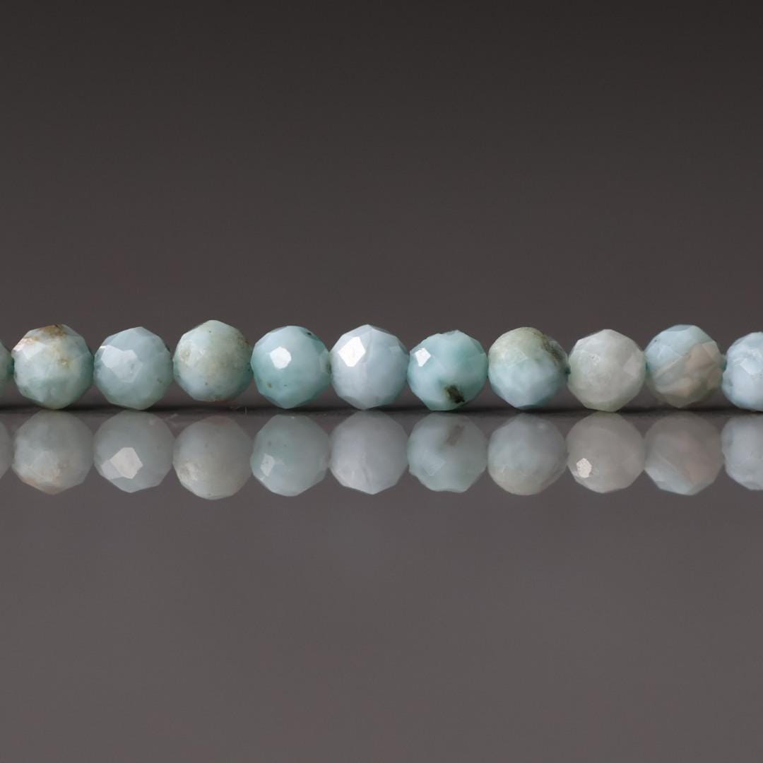 3mm Larimar Faceted Beads 15" 3mm Dominican Larimar Genuine Gemstone Beads for Jewelry Making Beading Craft Gift Beads