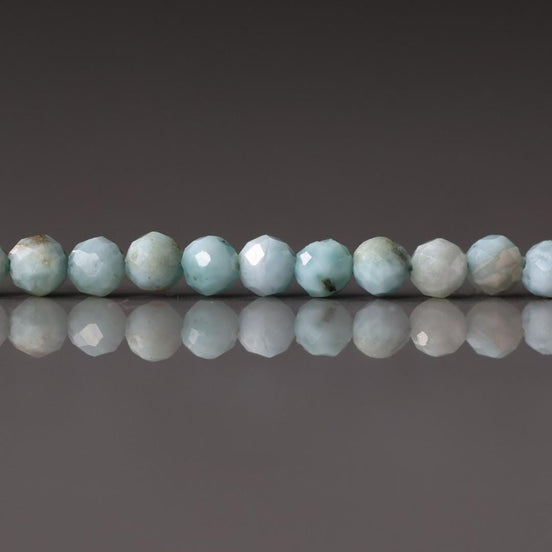 3mm Larimar Faceted Beads 15" 3mm Dominican Larimar Genuine Gemstone Beads for Jewelry Making Beading Craft Gift Beads