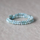 3mm Larimar Beads – Faceted Round Micro Gemstone 15" Strand