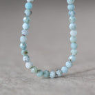 3mm Larimar Beads – Faceted Round Micro Gemstone 15" Strand