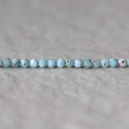 3mm Larimar Beads – Faceted Round Micro Gemstone 15