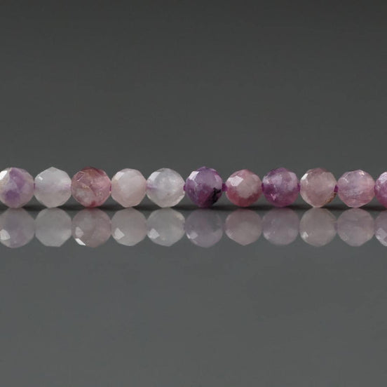 3mm AAA Lepidolite Micro Faceted Beads Genuine Lepidolite Beads 15" Sparkly Gemstone Beads for Jewelry Making