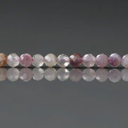 3mm AAA Lepidolite Micro Faceted Beads Genuine Lepidolite Beads 15