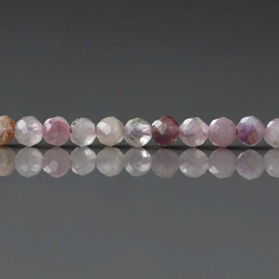 3mm AAA Lepidolite Micro Faceted Beads Genuine Lepidolite Beads 15" Sparkly Gemstone Beads for Jewelry Making