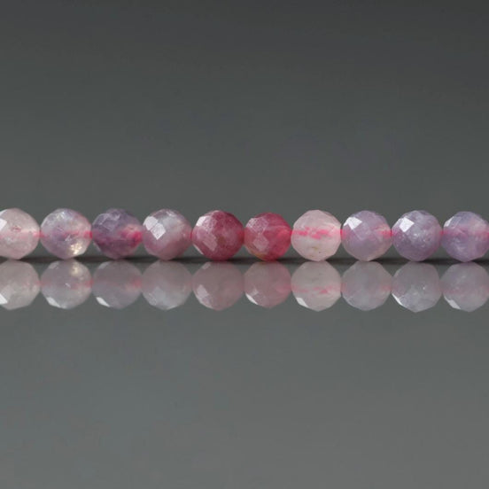 3mm Light Rubellite Tourmaline Micro Faceted Beads 15" Sparkly Gemstone Beads for Jewelry Making Beading Gift October Birthstone