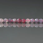 3mm Light Rubellite Tourmaline Beads ‚Äì Faceted Round Micro Gemstone 15" Strand