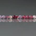 3mm Light Rubellite Tourmaline Beads ‚Äì Faceted Round Micro Gemstone 15" Strand