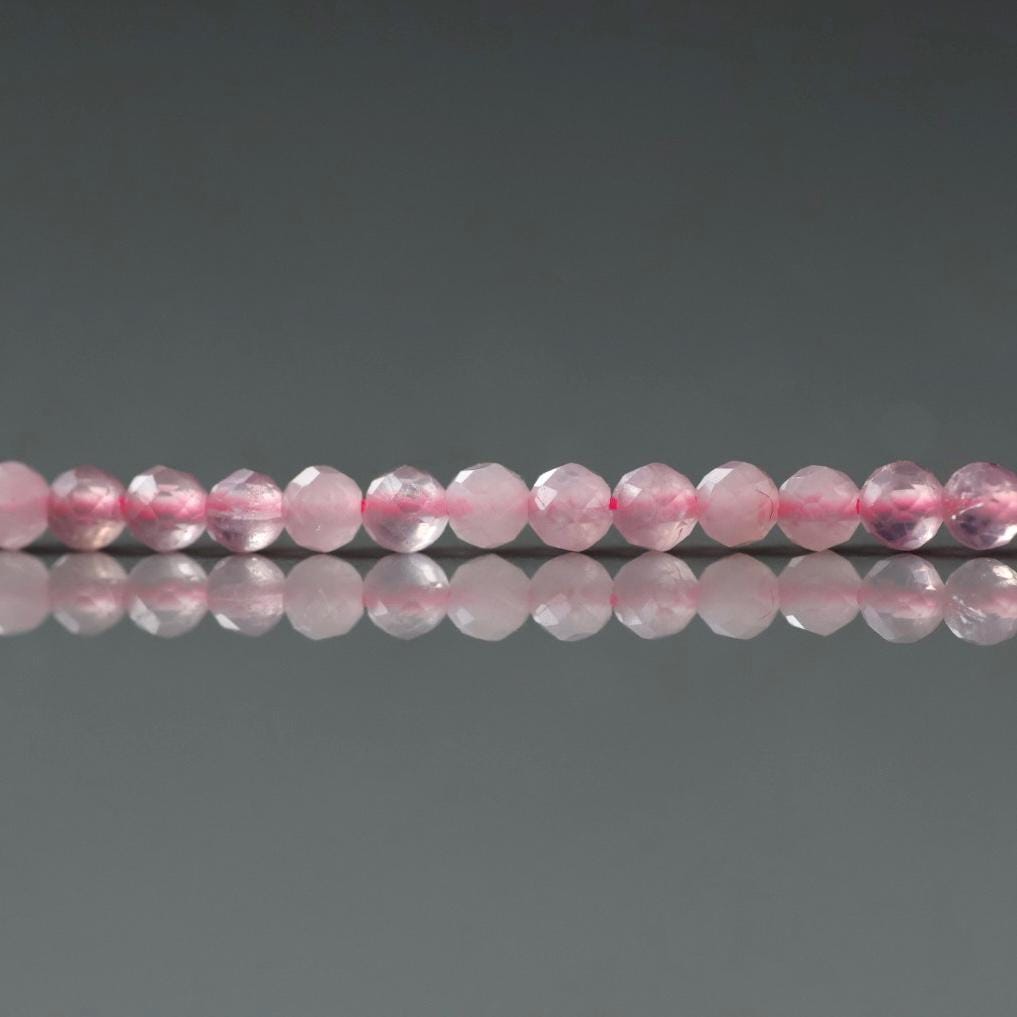3mm Madagascar Rose Quartz Faceted Beads 15" Pale Pink Genuine Gemstone Beads for Jewelry Making Beading Craft Gift Beads