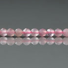 3mm Madagascar Rose Quartz Beads ‚Äì Faceted Round Micro Gemstone 15" Strand