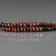 3mm Mahogany Obsidian Beads ‚Äì Hand Faceted Rondelle Gemstone 13