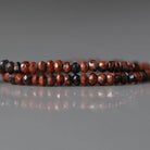 3mm Mahogany Obsidian Beads ‚Äì Hand Faceted Rondelle Gemstone 13" Strand