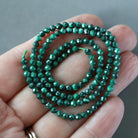 3mm Malachite Beads ‚Äì Faceted Round Micro Gemstone 15" Strand