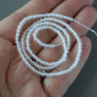 3mm Milky White Agate Beads - Smooth Round Micro Gemstone 15" Strand