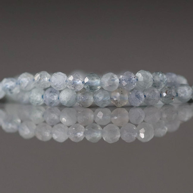 3mm Rare Montana Sapphire Beads Faceted Round 7” Raw Genuine Gemstone Beads Jewelry Making Supply September Birthstone
