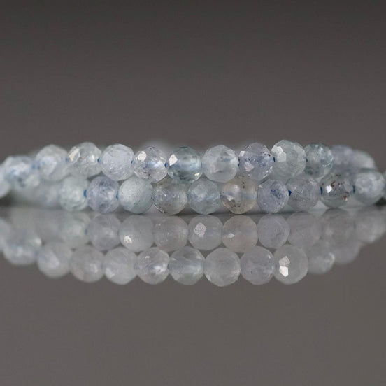 3mm Rare Montana Sapphire Beads Faceted Round 7” Raw Genuine Gemstone Beads Jewelry Making Supply September Birthstone