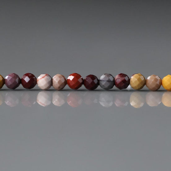 3mm Mookaite Jasper Beads Micro Faceted Genuine Small Earth Tone Jasper Beads 15" Gemstone Beads for Jewelry Making Beading Gift for Crafter