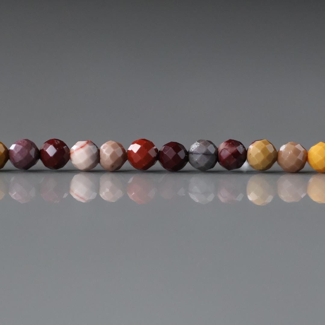 3mm Mookaite Jasper Beads - Faceted Round Micro Gemstone 15" Strand