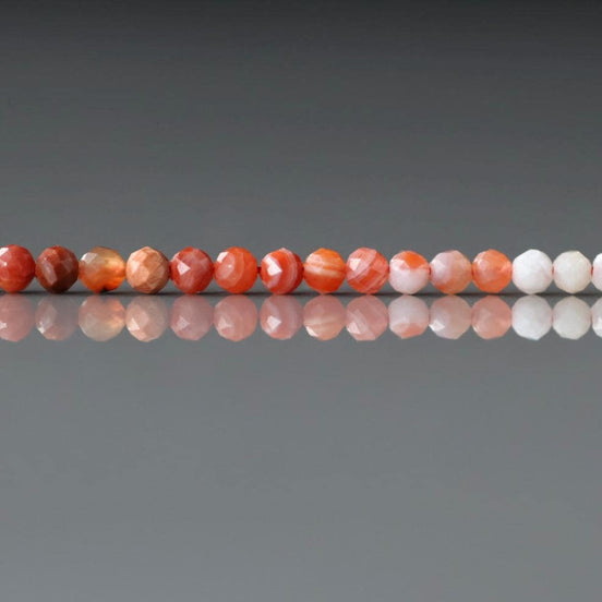 3mm Moroccan Red Agate Micro Faceted Beads Genuine Agate Red Beads 15" Sparkly Gemstone Beads for Jewelry Making