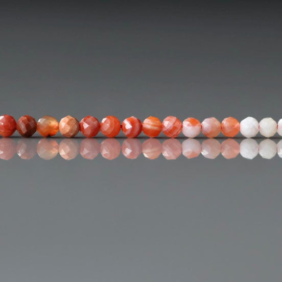 3mm Moroccan Red Agate Beads ‚Äì Faceted Round Micro Gemstone 15" Strand