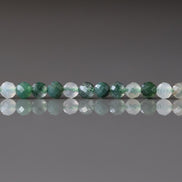 3mm Moss Agate Micro Faceted Beads Genuine Agate Green Crystal Beads 15