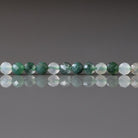 3mm Moss Agate Beads – Faceted Round Micro Gemstone 15" Strand