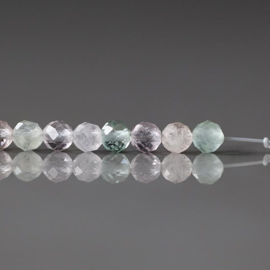 3mm AAA Morganite Beads Beryl Micro Faceted Beads 14 Pcs Natural Pastel Gemstone Beads Multi Aquamarine