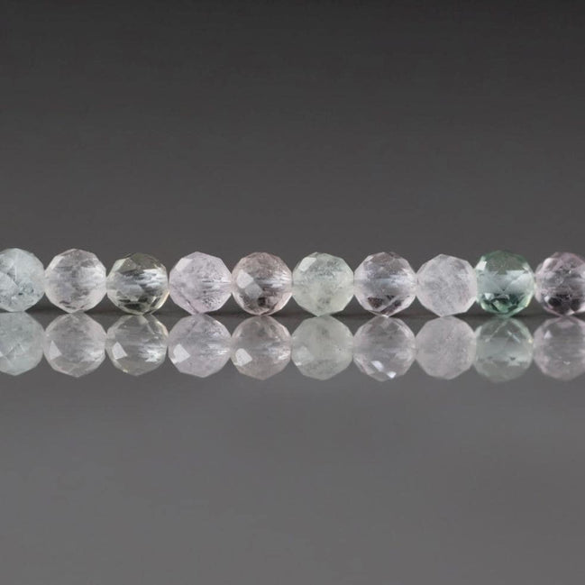 3mm AAA Morganite Beads Beryl Micro Faceted Beads 14 Pcs Natural Pastel Gemstone Beads Multi Aquamarine
