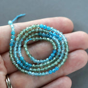 3mm Multi Color Apatite Beads – Faceted Round Micro Gemstone 15