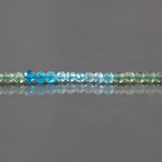 3mm Multi Color Apatite Beads – Faceted Round Micro Gemstone 15" Strand