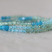 3mm Multi Color Apatite Beads – Faceted Round Micro Gemstone 15