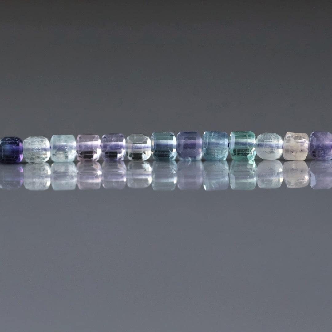 3mm AAA Multi Fluorite Beads Faceted Cube Beads 15" Multi Color Genuine Gemstone Tiny Small Beads for Jewelry Making Beading Craft Gift