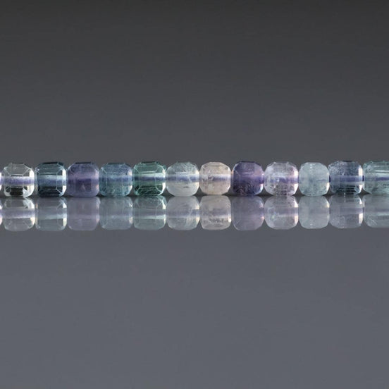3mm AAA Multi Fluorite Beads Faceted Cube Beads 15" Multi Color Genuine Gemstone Tiny Small Beads for Jewelry Making Beading Craft Gift