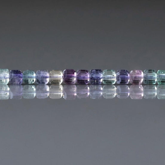3mm AAA Multi Fluorite Beads Faceted Cube Beads 15" Multi Color Genuine Gemstone Tiny Small Beads for Jewelry Making Beading Craft Gift