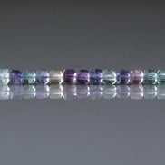 3mm Multi Fluorite Beads – Faceted Cube Micro Gemstone 15