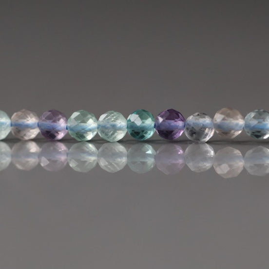 3mm AAA Multi Fluorite Beads Faceted Beads 15" Multi Color Genuine Gemstone Tiny Small Beads for Jewelry Making Beading Craft Gift