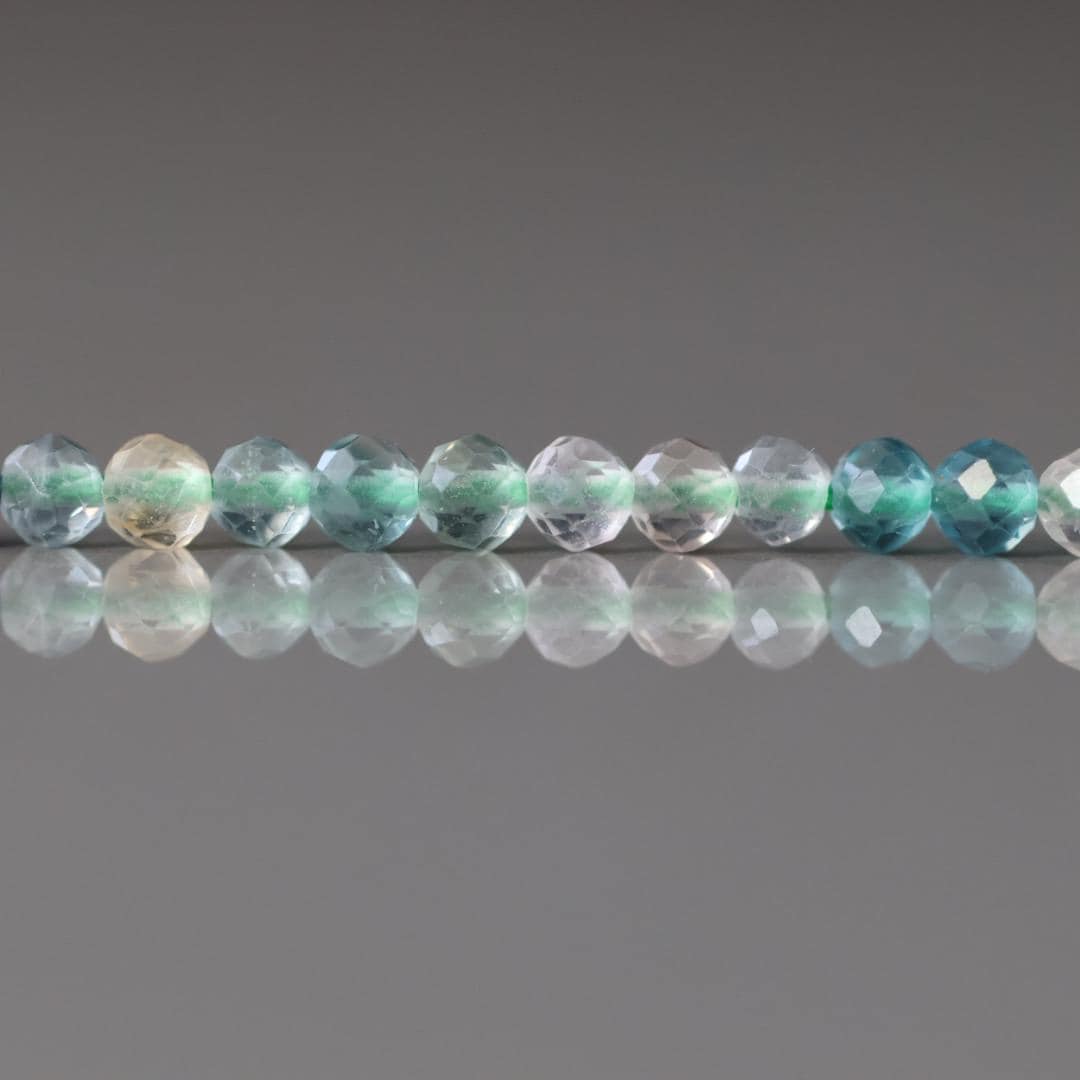 3mm AAA Multi Fluorite Beads Faceted Beads 15" Multi Color Genuine Gemstone Tiny Small Beads for Jewelry Making Beading Craft Gift