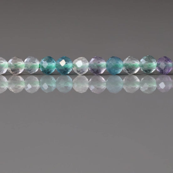 3mm AAA Multi Fluorite Beads Faceted Beads 15" Multi Color Genuine Gemstone Tiny Small Beads for Jewelry Making Beading Craft Gift